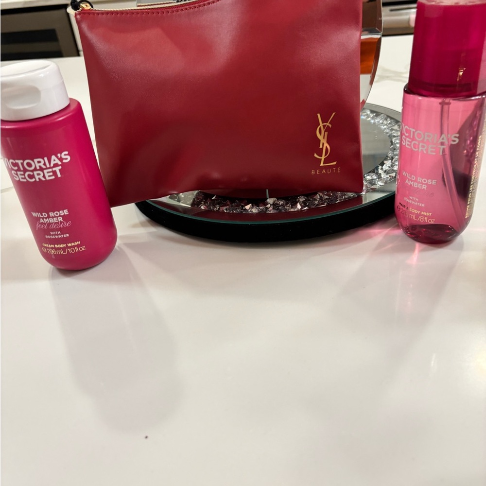 Yves Saint Laurent Red Cosmetic Pouch